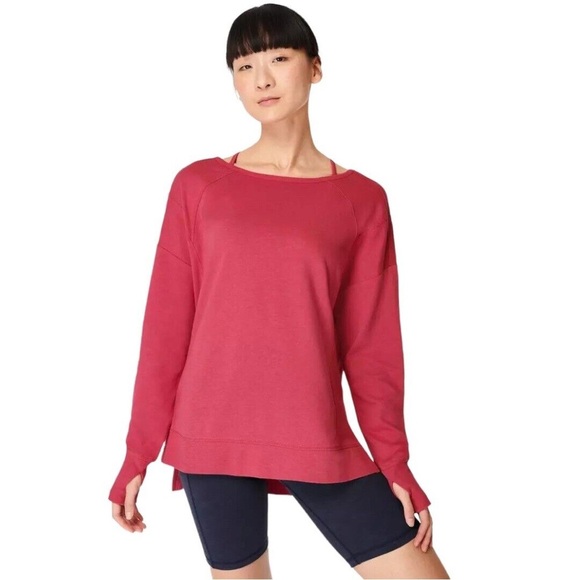 Sweaty Betty women’s pink oversized After Class terry sweatshirt size small - Picture 2 of 12